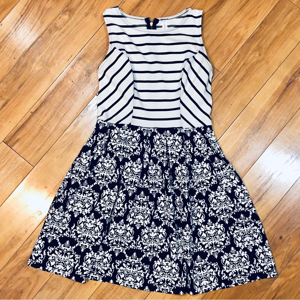 Cotton dress stripes cotton small sailor festival work wear office nauti…